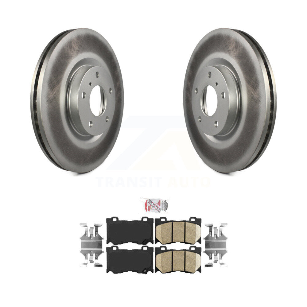 Front Coat Brake Rotors Ceramic Pad Kit For 2009-2013 INFINITI G37 AWD With Brembo Brakes KGA-100308