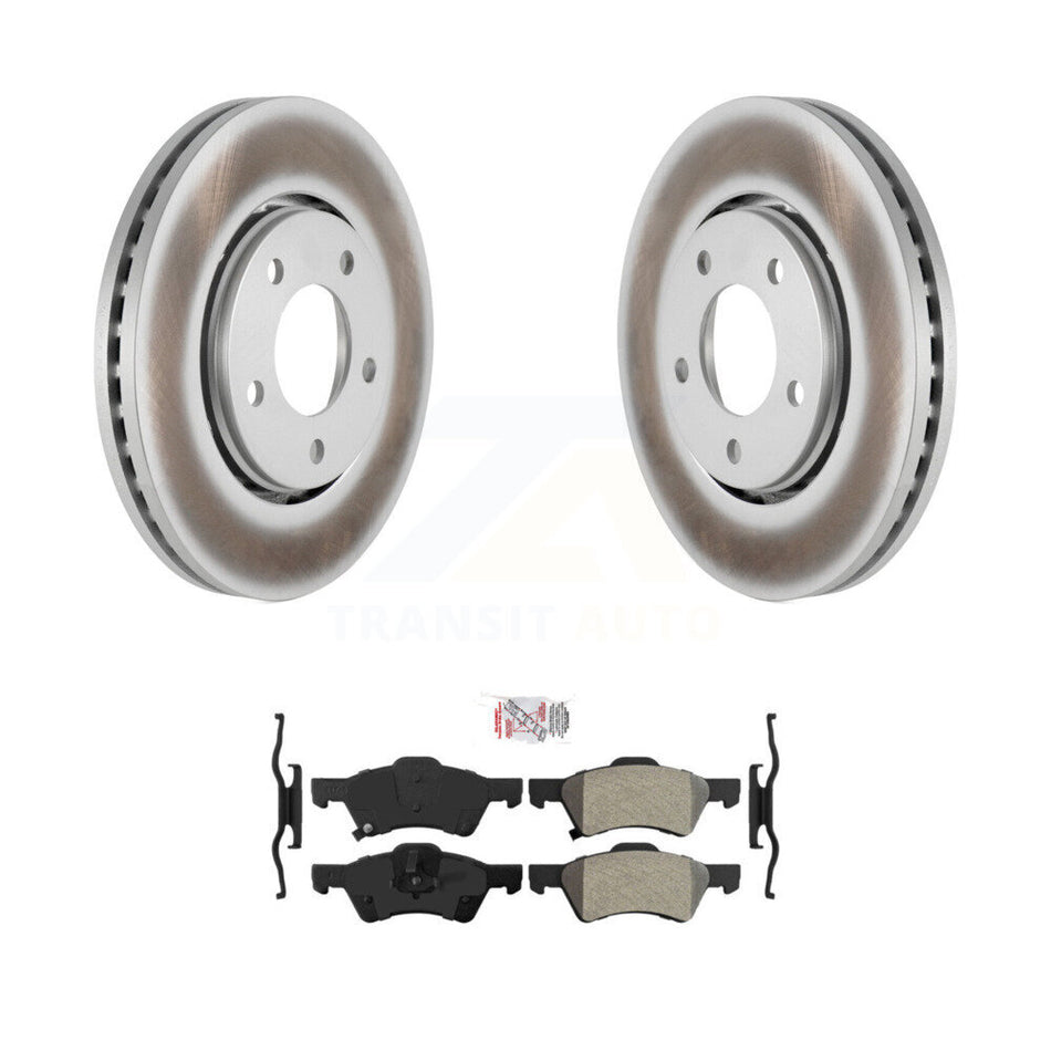Front Coated Disc Brake Rotors & Semi-Metallic Pad Kit For Dodge Caravan Chrysler Voyager KGA-100380