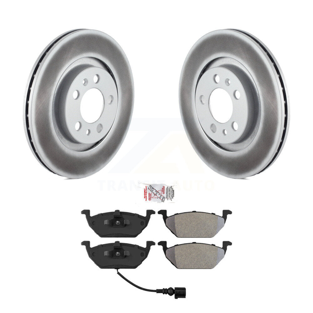 Front Coated Disc Brake Rotor Semi-Metallic Pad Kit For Volkswagen Jetta Golf Beetle City KGA-100388