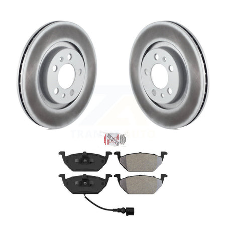 Front Coated Disc Brake Rotor Semi-Metallic Pad Kit For Volkswagen Jetta Golf Beetle City KGA-100388