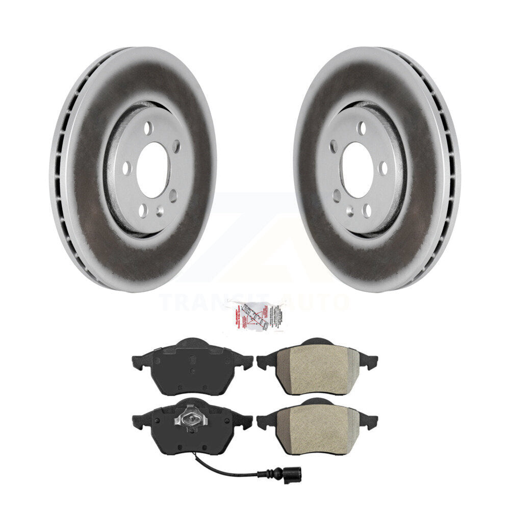 Front Coated Disc Brake Rotors And Semi-Metallic Pad Kit For Volkswagen Jetta Golf Beetle KGA-100389