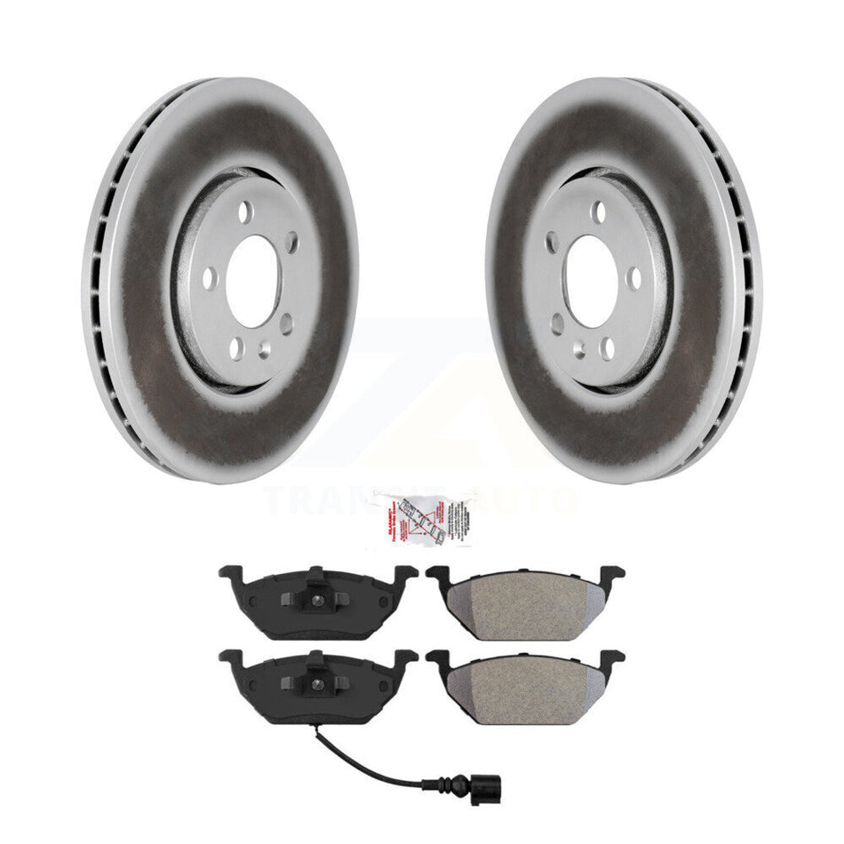 Front Coated Disc Brake Rotors & Semi-Metallic Pad Kit For 2000-2001 Volkswagen Golf 2.0L KGA-100390