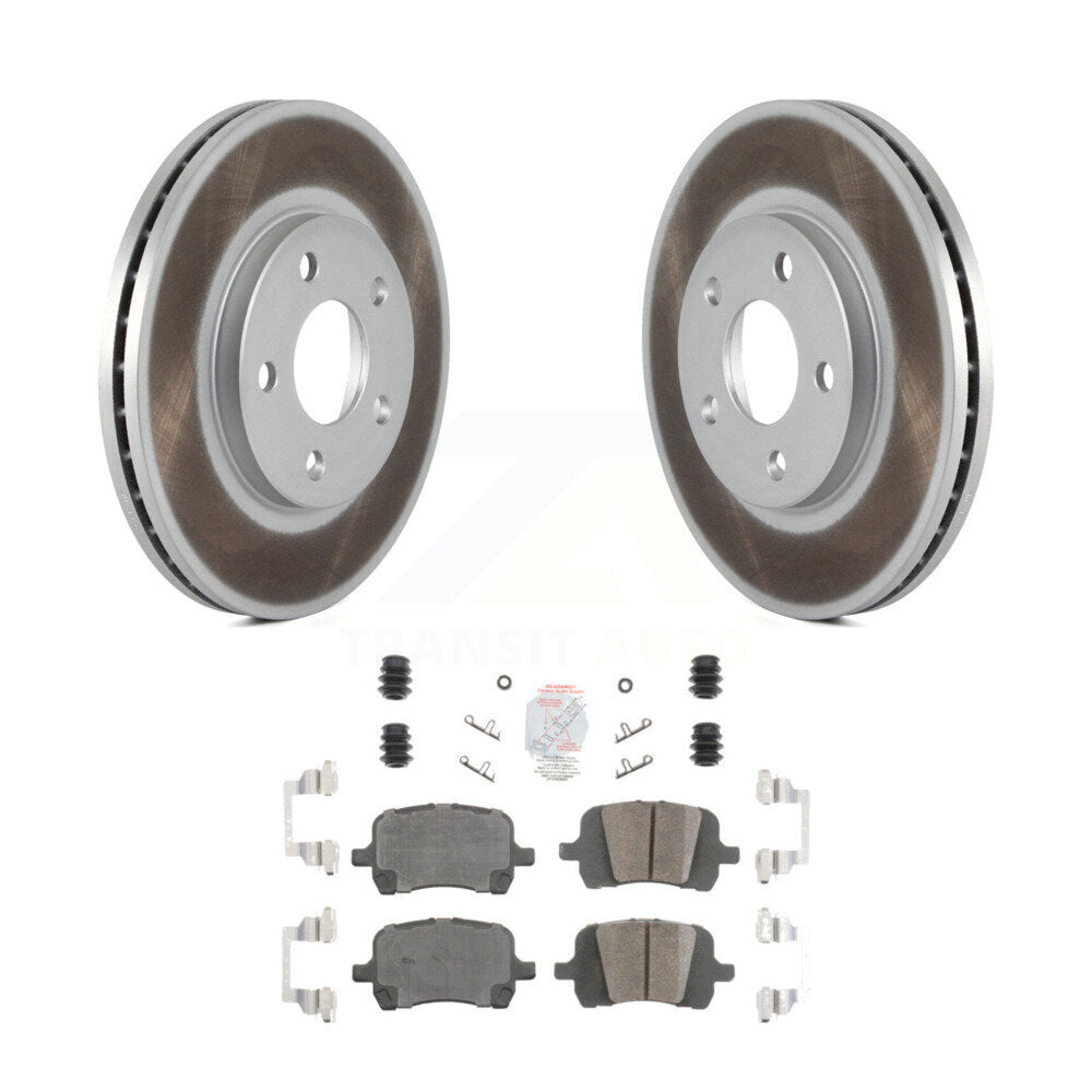 Front Coated Disc Brake Rotors And Ceramic Pads Kit For Chevrolet Malibu Pontiac G6 KGA-100399