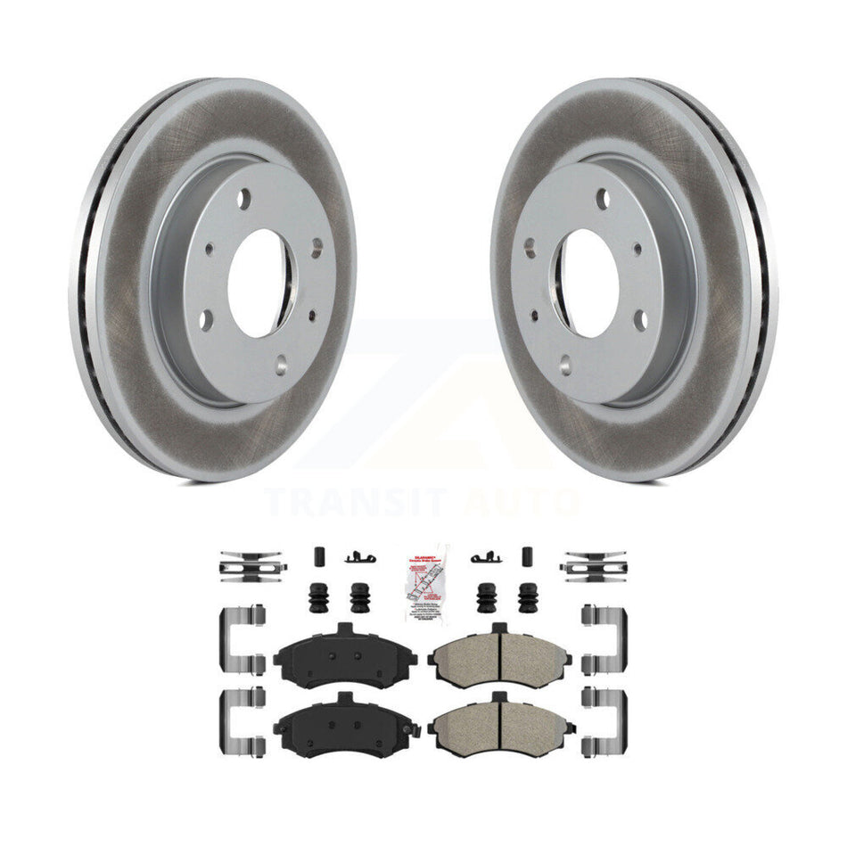 Front Coated Disc Brake Rotors And Semi-Metallic Pads Kit For Hyundai Elantra KGA-100411