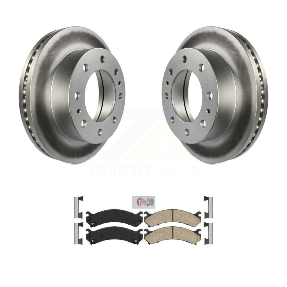 Front Coated Brake Rotors Ceramic Pad Kit For GMC Chevrolet Savana 3500 Express Sierra HD KGA-100431