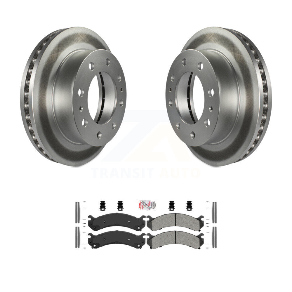 Front Coated Brake Rotor Semi-Metallic Pad Kit For GMC Chevrolet Sierra 2500 HD Silverado KGA-100432