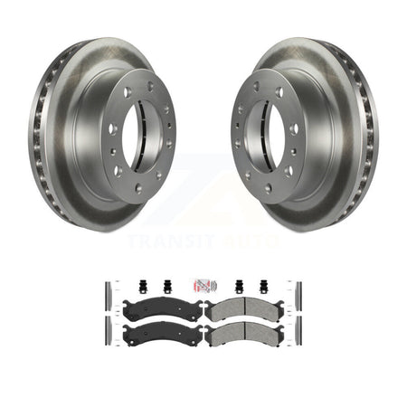 Front Coated Brake Rotor Semi-Metallic Pad Kit For GMC Chevrolet Sierra 2500 HD Silverado KGA-100432
