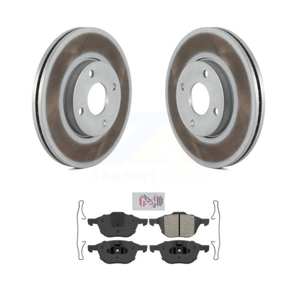 Front Coated Disc Brake Rotors And Semi-Metallic Pads Kit For 2005-2007 Ford Focus KGA-100438