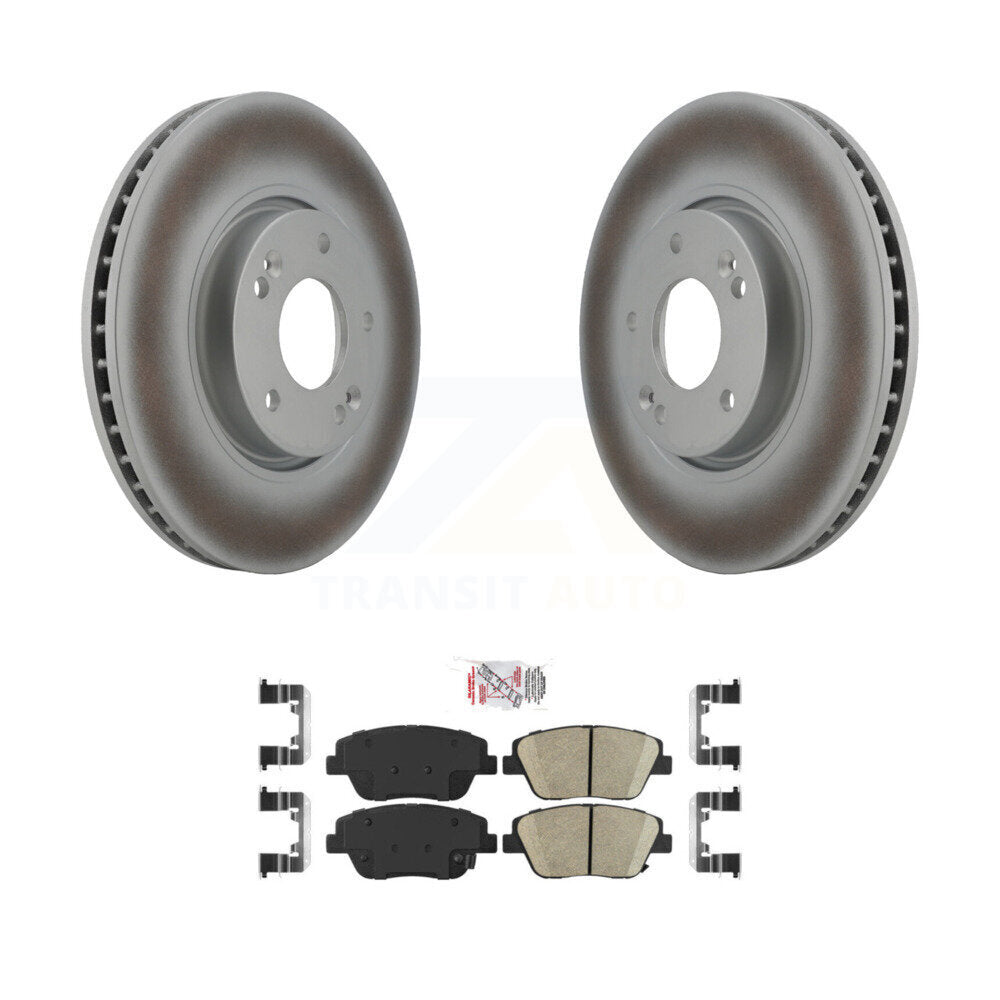 Front Coated Disc Brake Rotors And Ceramic Pads Kit For Hyundai Sonata Kia Optima KGA-100463