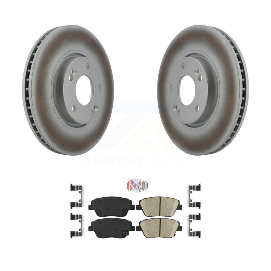 Front Coated Disc Brake Rotors And Ceramic Pads Kit For Hyundai Sonata Kia Optima KGA-100463