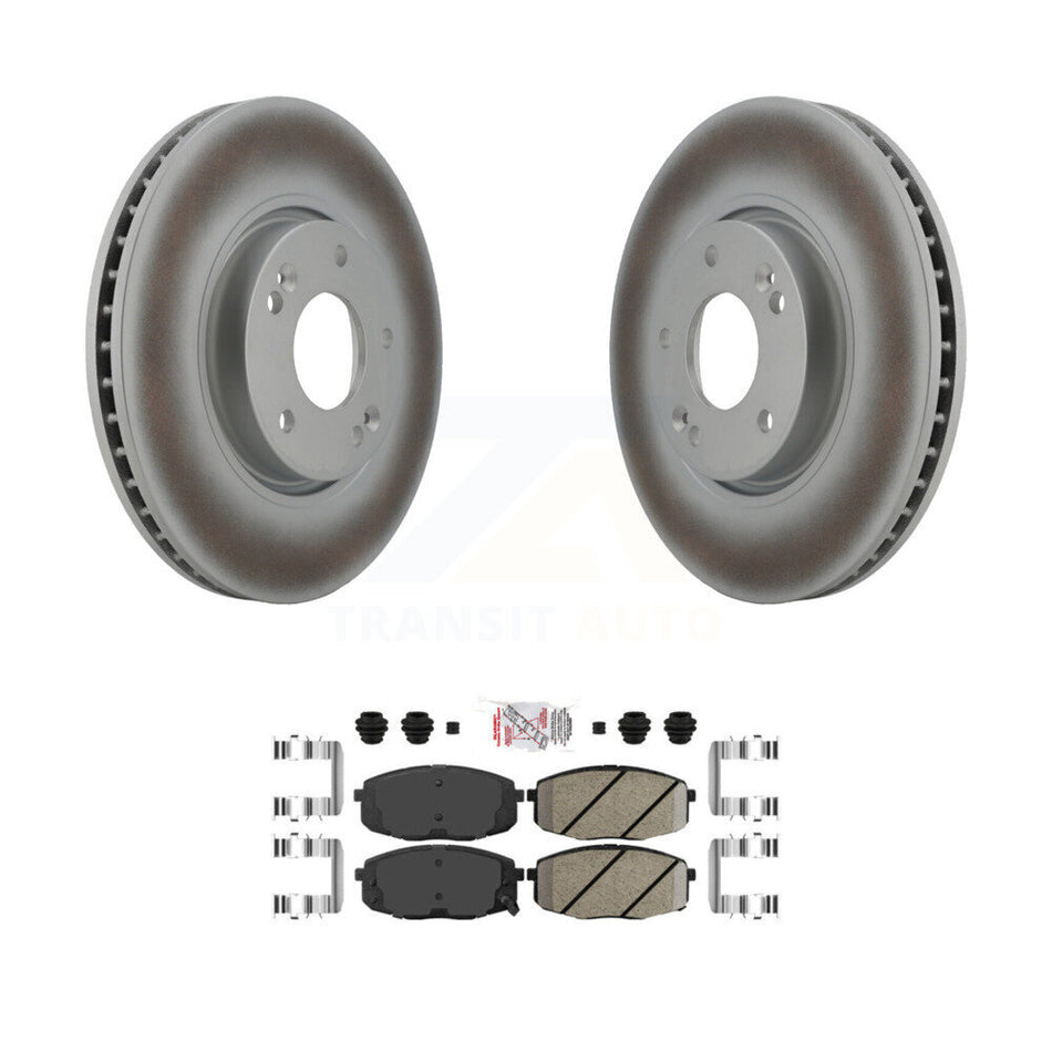 Front Coated Disc Brake Rotors And Ceramic Pads Kit For Kia Forte Koup Forte5 KGA-100468