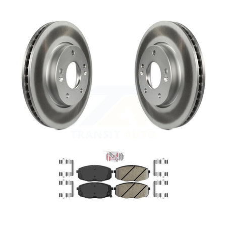 Front Coated Disc Brake Rotors And Ceramic Pads Kit For Kia Forte Koup Forte5 KGA-100469