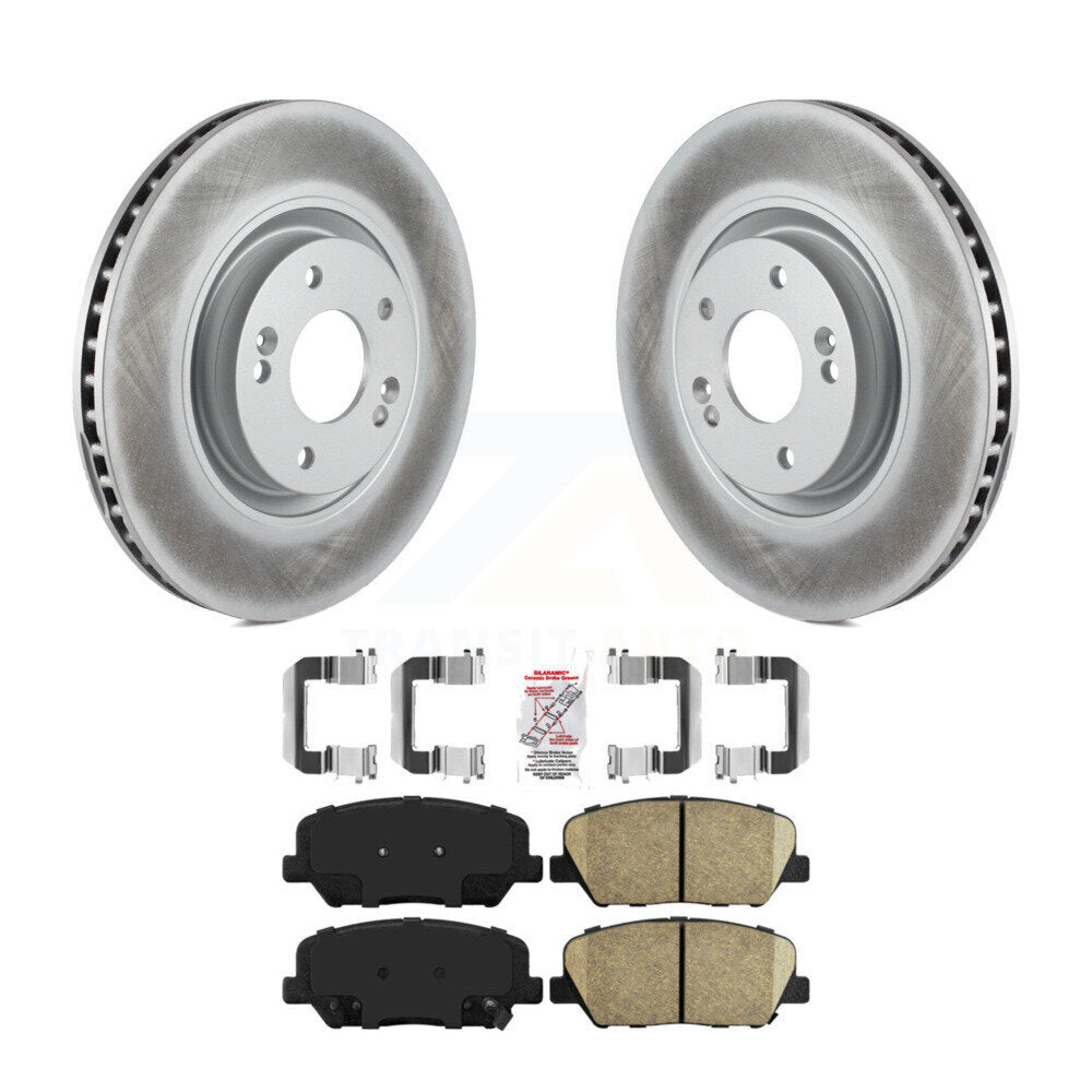 Front Coated Disc Brake Rotors And Ceramic Pads Kit For 2011-2015 Kia Optima 2.0L KGA-100471