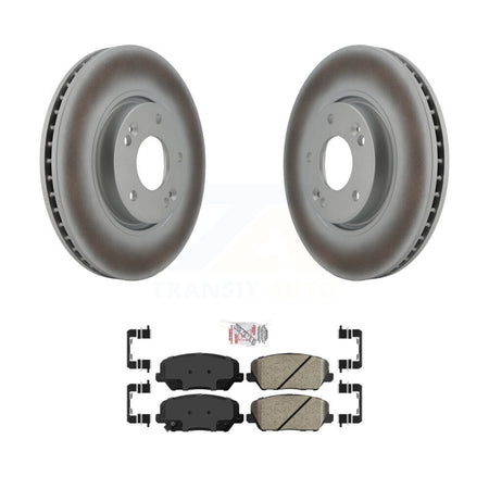 Front Coated Disc Brake Rotors And Ceramic Pads Kit For Kia Forte Forte5 Koup KGA-100475