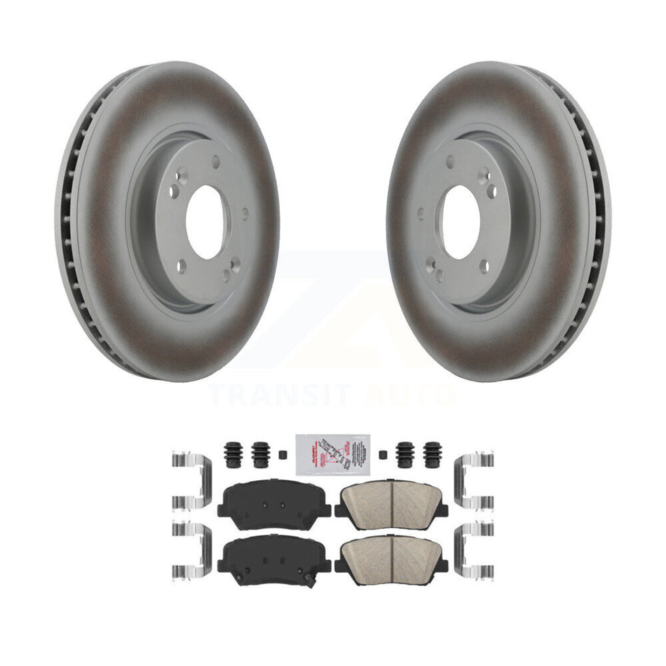 Front Coated Disc Brake Rotors And Ceramic Pads Kit For 2014-2017 Kia Rondo KGA-100477