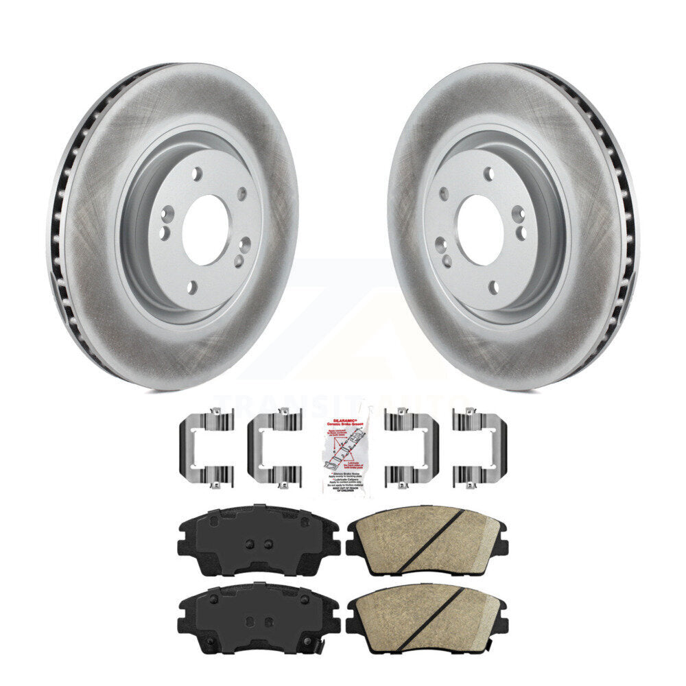 Front Coated Disc Brake Rotor And Ceramic Pad Kit For 2017-2022 Kia Sportage Turbocharged KGA-100486