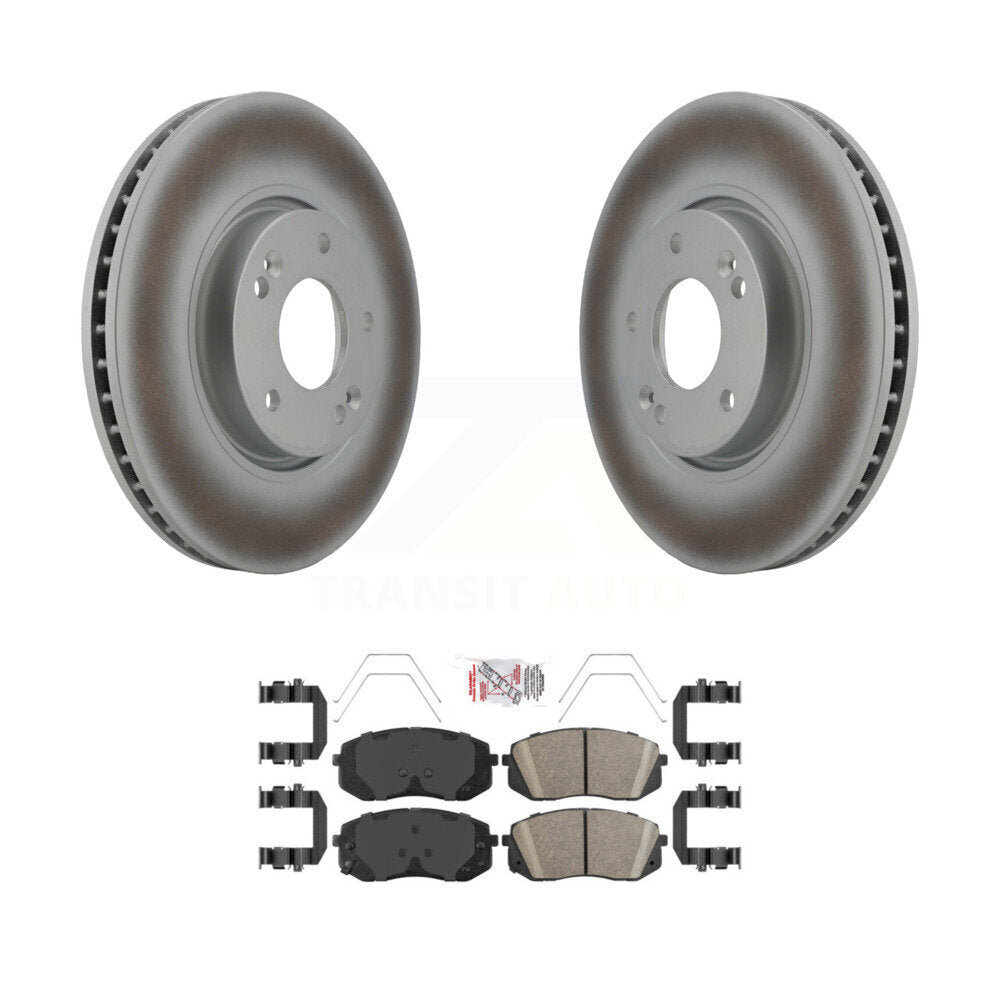 Front Coated Disc Brake Rotors And Ceramic Pads Kit For 2017-2019 Kia Soul EV KGA-100487