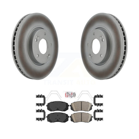 Front Coated Disc Brake Rotors And Ceramic Pads Kit For 2017-2019 Kia Soul EV KGA-100487