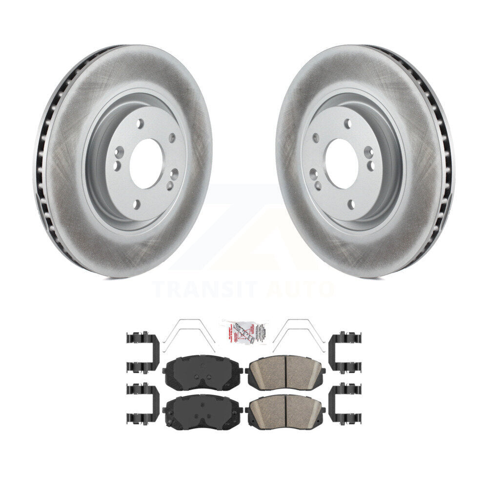 Front Coated Disc Brake Rotors And Ceramic Pads Kit For Hyundai Sonata Kia Optima KGA-100491