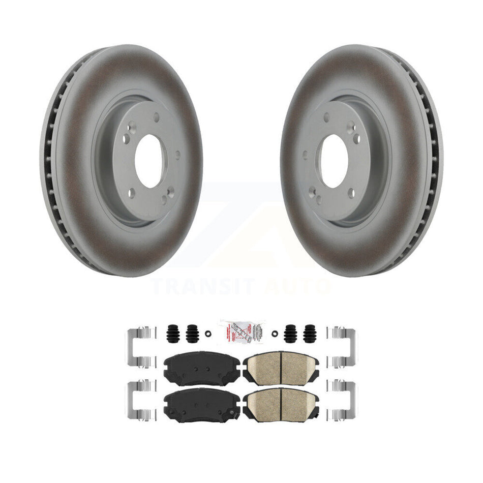 Front Coated Disc Brake Rotors And Ceramic Pads Kit For 2006-2010 Hyundai Sonata 3.3L KGA-100495