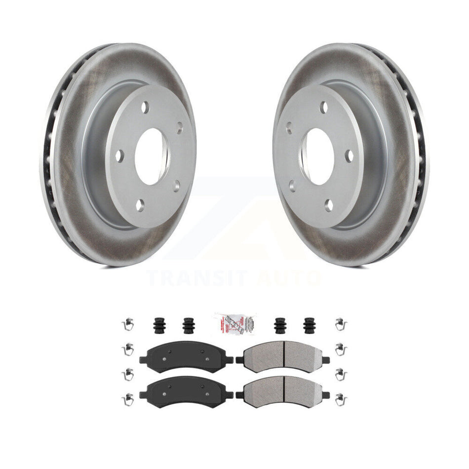 Front Coat Disc Brake Rotors Semi-Metallic Pad Kit For Dakota Dodge Ram Mitsubishi Raider KGA-100512