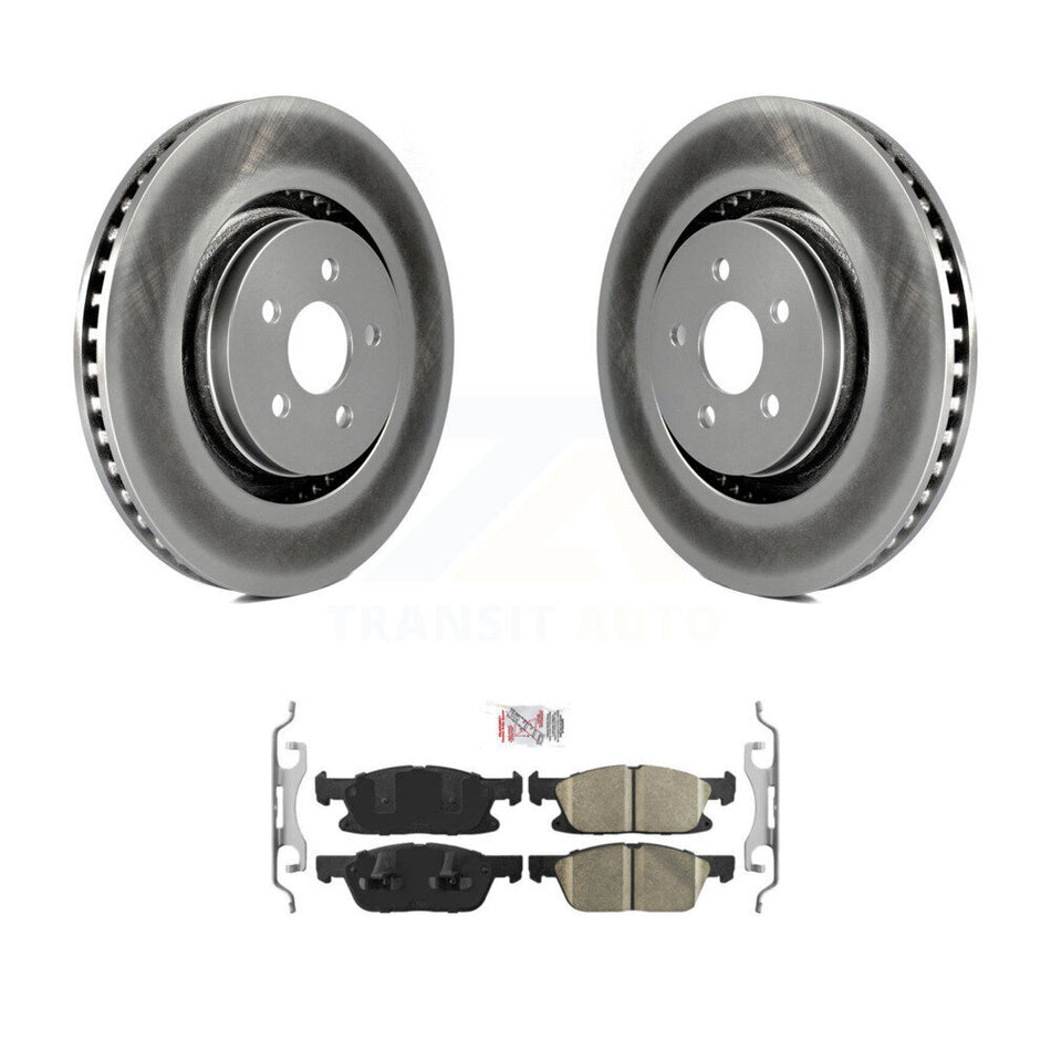 Front Coated Disc Brake Rotors And Ceramic Pads Kit For Ford Edge Lincoln Nautilus MKX KGA-100538