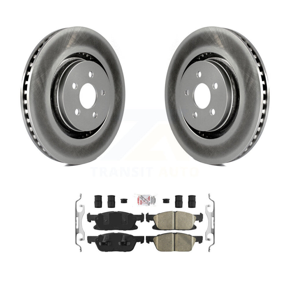 Front Coated Disc Brake Rotors And Ceramic Pads Kit For Ford Edge Lincoln Nautilus MKX KGA-100539