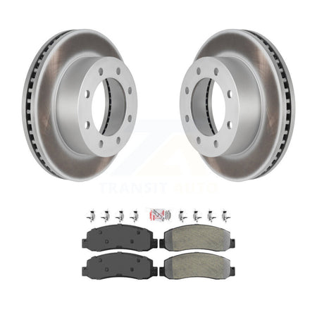 Front Coated Disc Brake Rotors And Semi-Metallic Pads Kit For Ford F-250 Super Duty F-350 KGA-100564