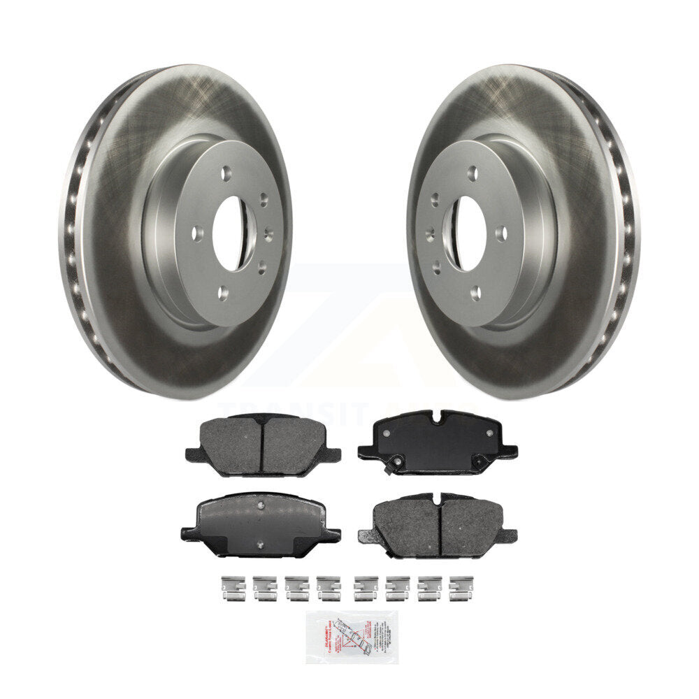 Front Coated Brake Rotor Ceramic Pad Kit For Cadillac CT4 With 321mm Diameter KGA-100586