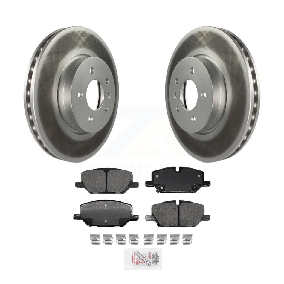 Front Coated Brake Rotor Ceramic Pad Kit For Cadillac CT4 With 321mm Diameter KGA-100586