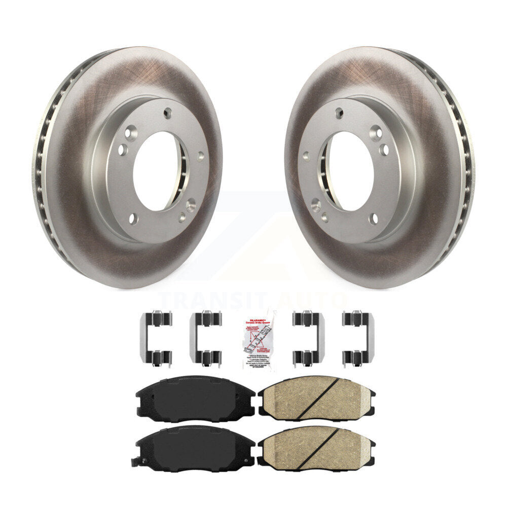 Front Coated Disc Brake Rotors And Ceramic Pads Kit For 2003-2006 Kia Sorento KGA-100597