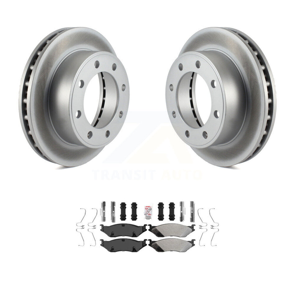 Front Coated Disc Brake Rotors And Semi-Metallic Pads Kit For Ford F-550 Super Duty F-450 KGA-100602