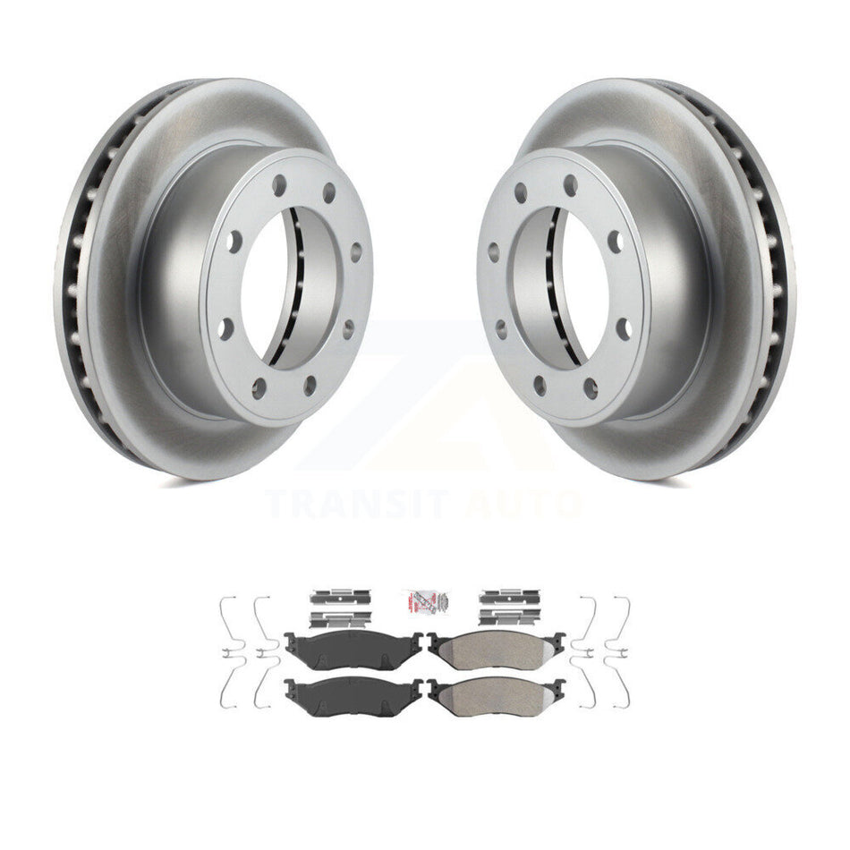 Front Coated Disc Brake Rotors And Semi-Metallic Pads Kit For Ford F-550 Super Duty F-450 KGA-100603