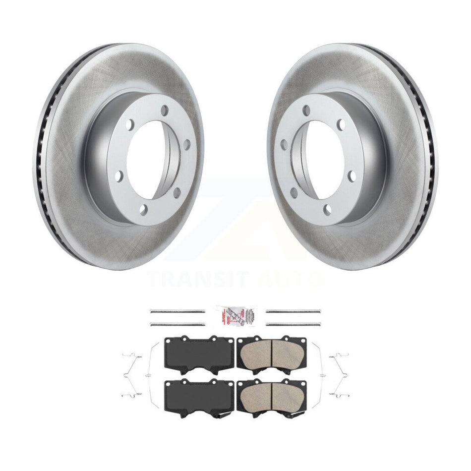 Front Coated Disc Brake Rotors And Ceramic Pads Kit For Toyota Tundra Sequoia KGA-100631