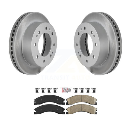 Front Coated Brake Rotors Ceramic Pad Kit For GMC Chevrolet Sierra 2500 HD Silverado 3500 KGA-100681