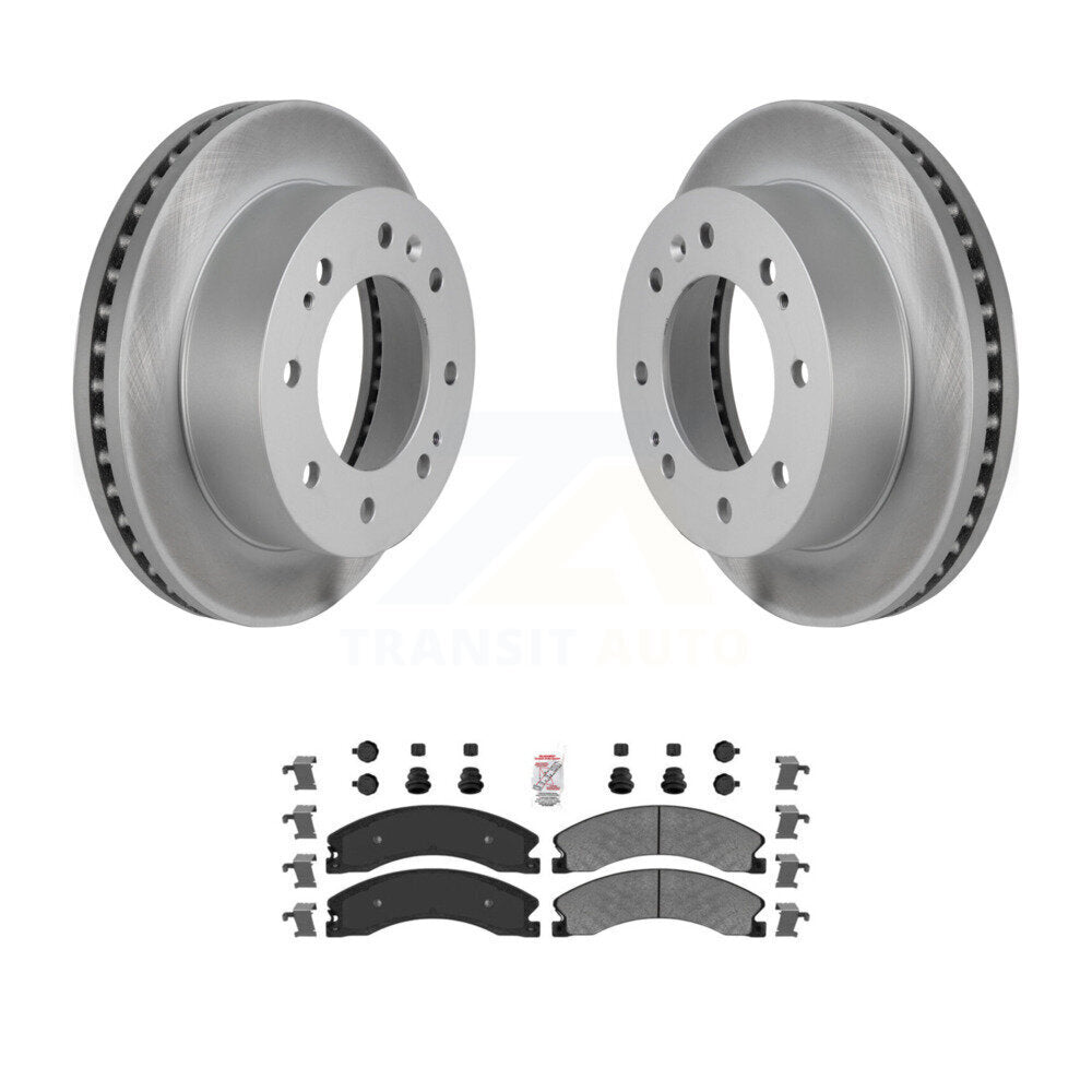 Front Coated Brake Rotor Semi-Metallic Pad Kit For GMC Chevrolet Sierra 2500 HD Silverado KGA-100683