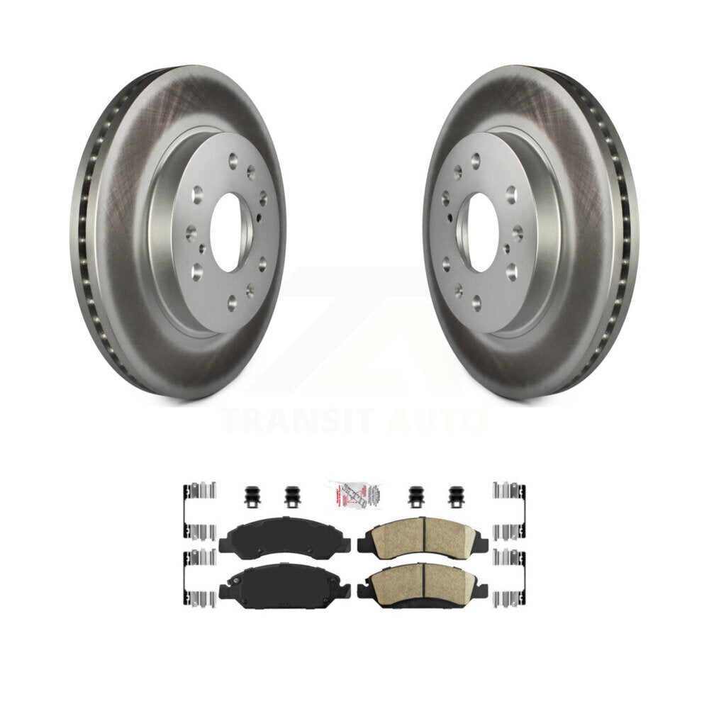 Front Coated Brake Rotor Ceramic Pad Kit For GMC Sierra 1500 Chevrolet Silverado Cadillac KGA-100685