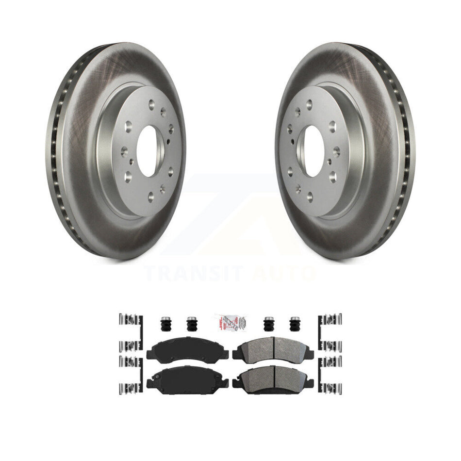 Front Coated Brake Rotor Semi-Metallic Pad Kit For GMC Sierra 1500 Chevrolet Silverado XL KGA-100689