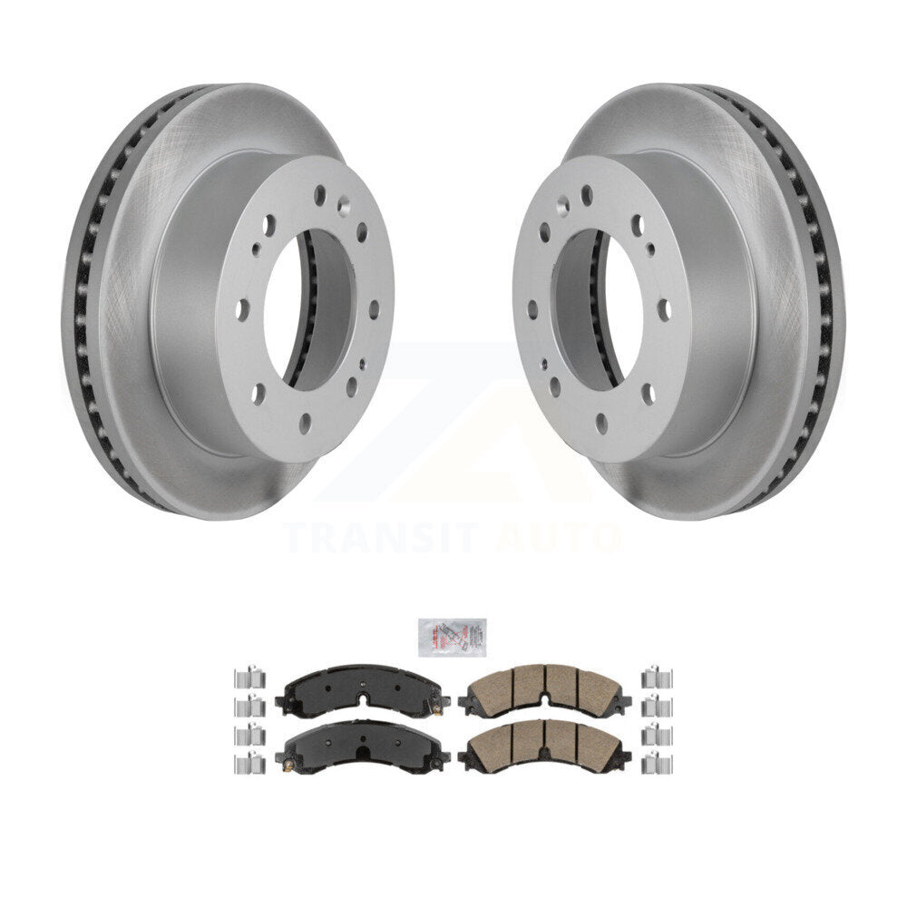 Front Coated Brake Rotors Ceramic Pad Kit For GMC Chevrolet Sierra 2500 HD Silverado 3500 KGA-100690