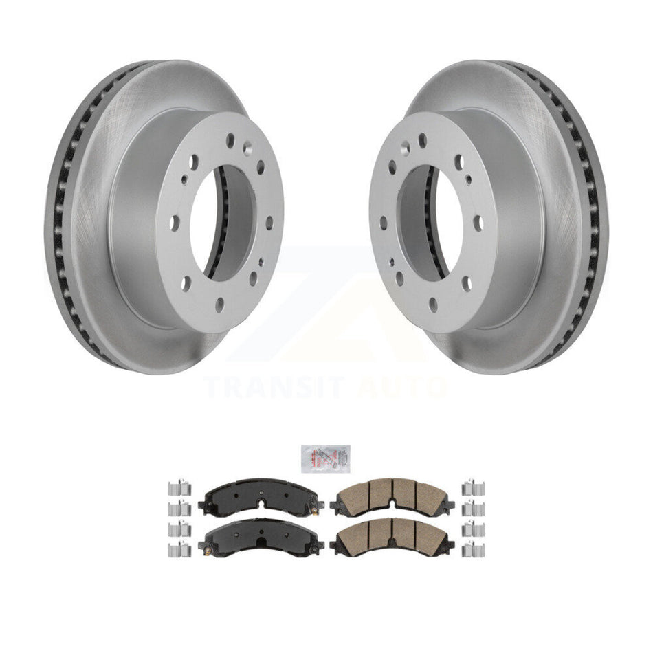 Front Coated Brake Rotors Ceramic Pad Kit For GMC Chevrolet Sierra 2500 HD Silverado 3500 KGA-100690