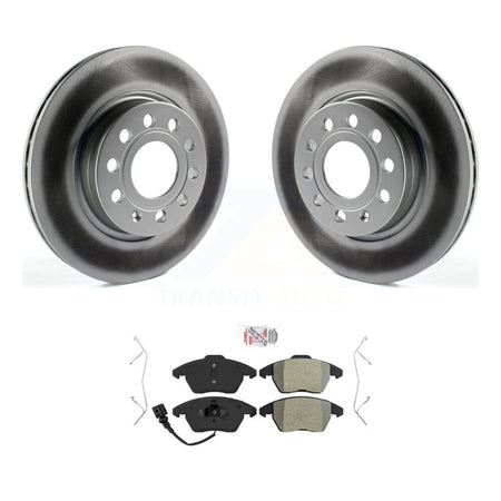 Front Coated Disc Brake Rotors & Semi-Metallic Pad Kit For Volkswagen GTI Audi A3 Quattro KGA-100702
