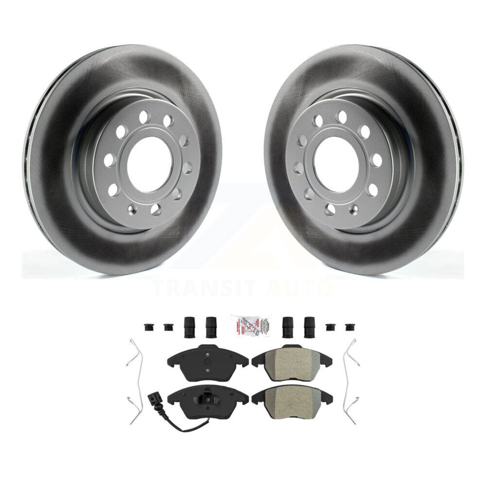 Front Coated Disc Brake Rotors & Semi-Metallic Pad Kit For Volkswagen GTI Audi A3 Quattro KGA-100703