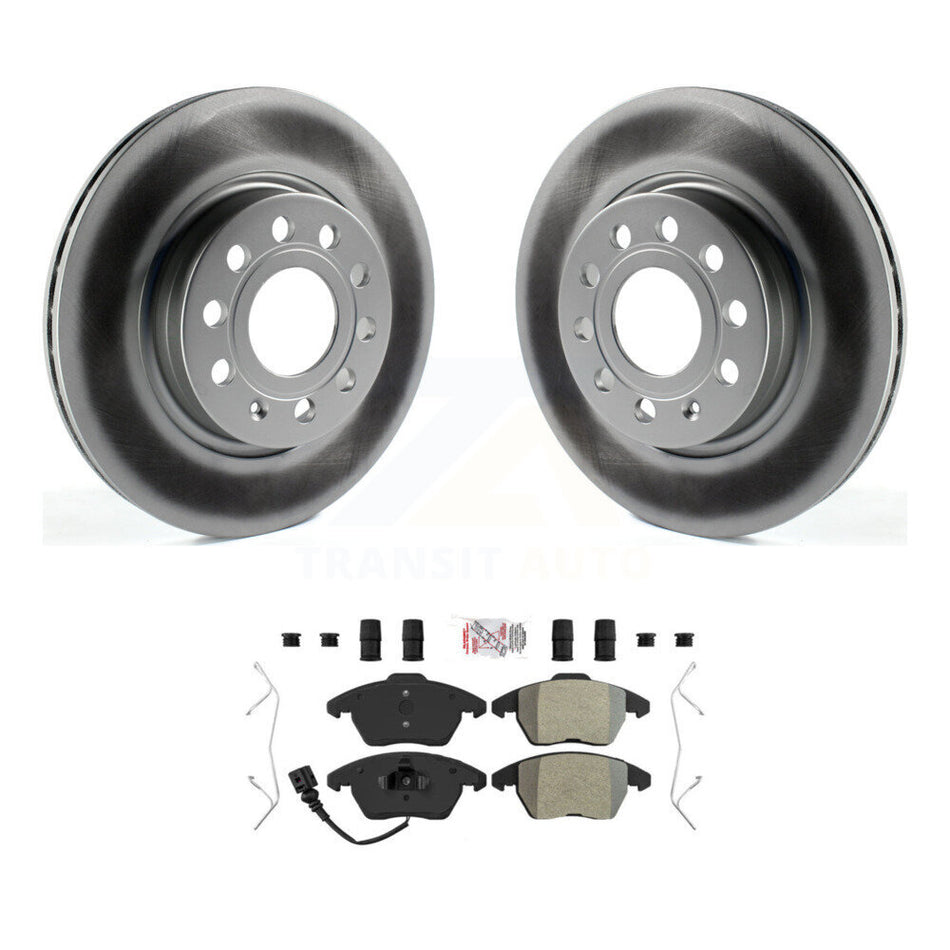 Front Coated Disc Brake Rotors & Semi-Metallic Pad Kit For Volkswagen GTI Audi A3 Quattro KGA-100703