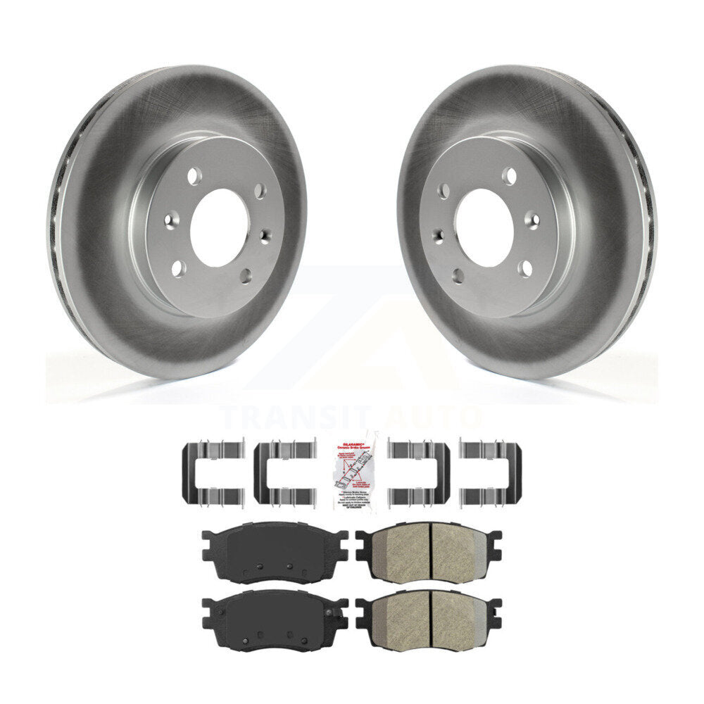 Front Coated Disc Brake Rotors And Semi-Metallic Pads Kit For Hyundai Accent Kia Rio Rio5 KGA-100732