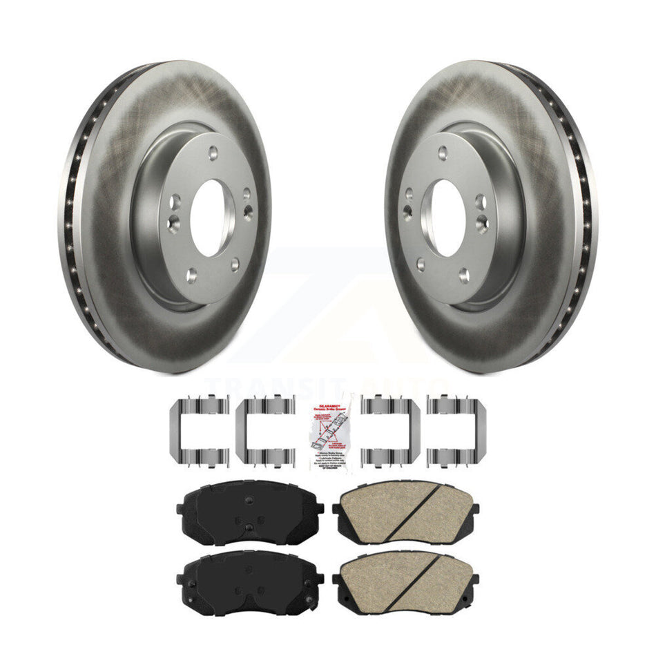Front Coated Disc Brake Rotors And Ceramic Pads Kit For 2010-2012 Kia Rondo KGA-100735