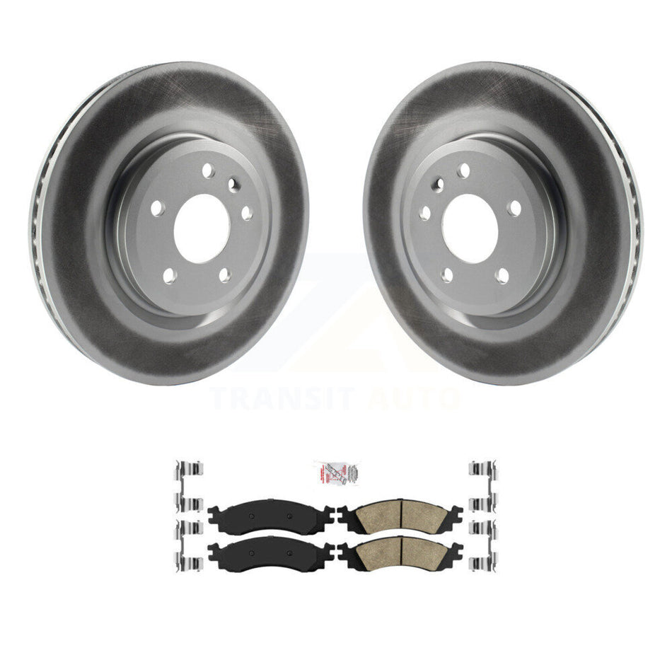 Front Coated Disc Brake Rotors And Ceramic Pads Kit For 2010-2012 Ford Taurus SHO KGA-100761