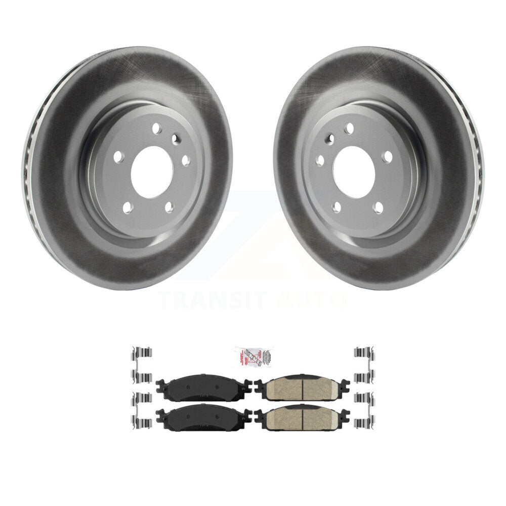 Front Coated Disc Brake Rotors And Ceramic Pads Kit For 2009-2010 Lincoln MKS KGA-100762