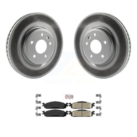Front Coated Disc Brake Rotors And Ceramic Pads Kit For 2009-2010 Lincoln MKS KGA-100762