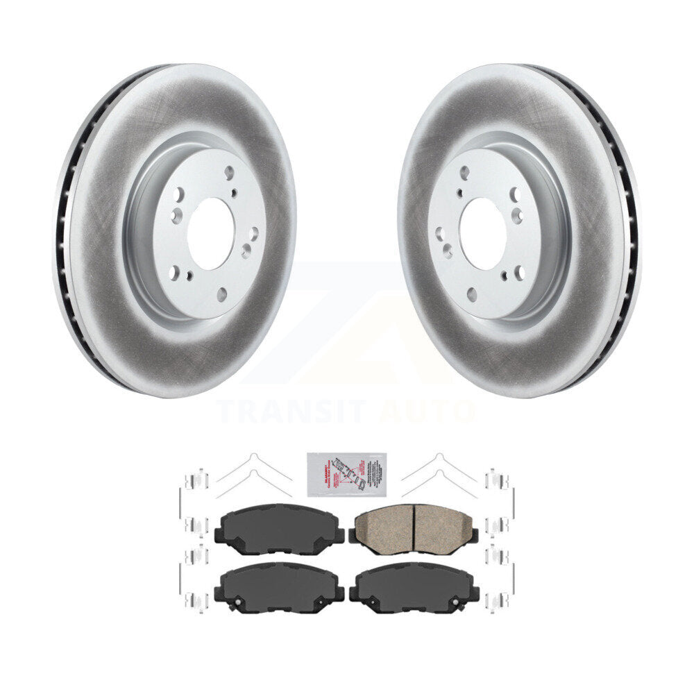 Front Coated Disc Brake Rotors And Ceramic Pads Kit For Honda Civic CR-V Acura ILX KGA-100768