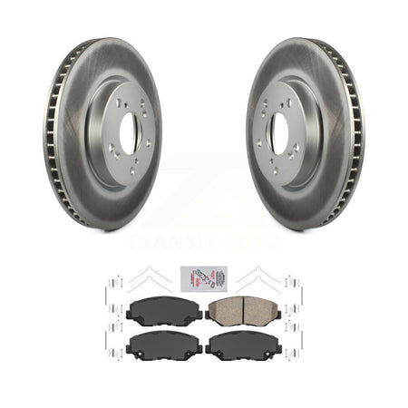 Front Coated Brake Rotor Ceramic Pad Kit For 2015 Honda Civic EX with Manual transmission KGA-100777